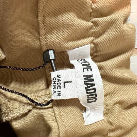 Steve Madden Seaside Cinch Short Size Large Paperbag Tan Minimalist Neutral - Picture 3 of 9